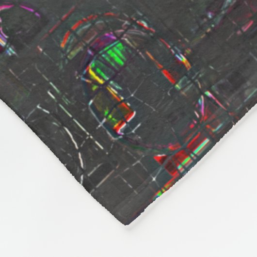 Rustige tekening in het donkerdonker op jute fleece deken (Hoek)