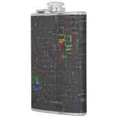 Rustige tekening in het donkerdonker op jute heupfles (Links)