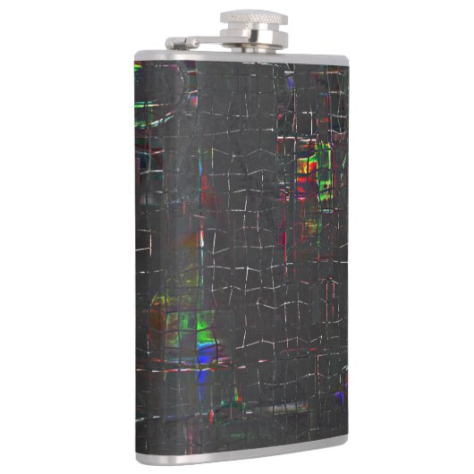 Rustige tekening in het donkerdonker op jute heupfles (Rechts)