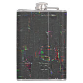 Rustige tekening in het donkerdonker op jute heupfles (Achterkant)