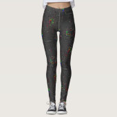 Rustige tekening in het donkerdonker op jute leggings (Voorkant)