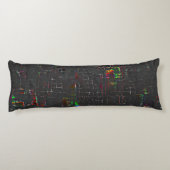 Rustige tekening in het donkerdonker op jute lichaamskussen (Achterkant)