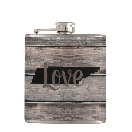 Rustige TENNESSEE LOVE in script | Heupfles (Voorkant)