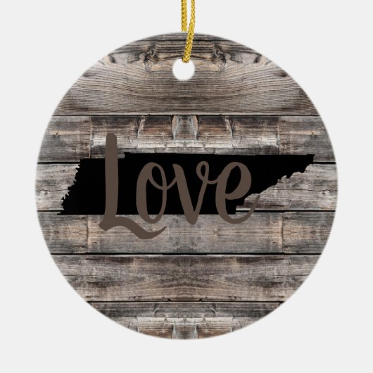 Rustige TENNESSEE LOVE in script | Keramisch Ornament (Voorkant)