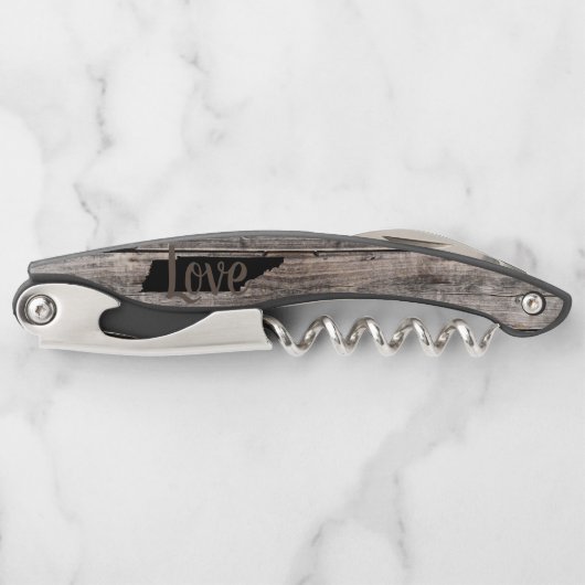 Rustige TENNESSEE LOVE in script Kurkentrekker (Voorkant)