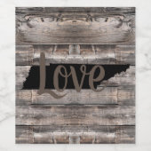 Rustige TENNESSEE LOVE in script | Wijn Etiket (Enkel label)