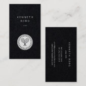 Rustige tennisinstructeur sluit logo wit af op zwa visitekaartje (Voorkant / Achterkant)