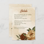 rustige terracotta floral bruiloft informatiekaartje (Voorkant / Achterkant)