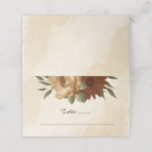 rustige terracotta florale botanische bruiloft plaatskaartje (Buitenkant ongevouwen)