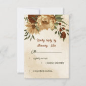 rustige terracotta florale botanische bruiloft RSVP kaartje (Voorkant)