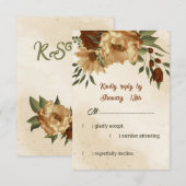 rustige terracotta florale botanische bruiloft RSVP kaartje (Voorkant / Achterkant)