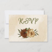 rustige terracotta florale botanische bruiloft RSVP kaartje (Achterkant)