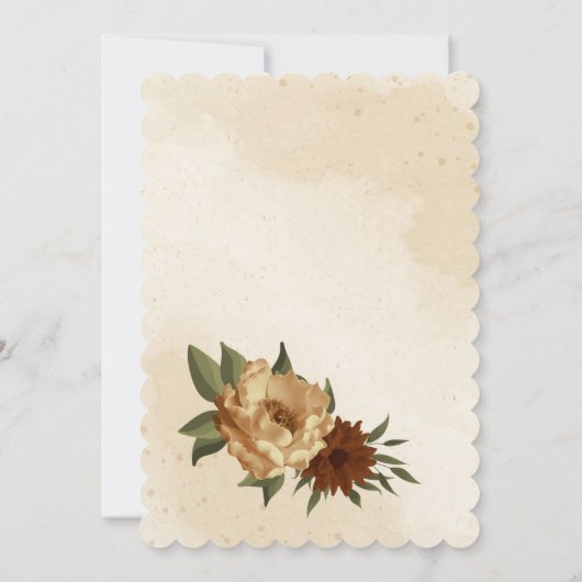 rustige terracotta florale kaart (Achterkant)