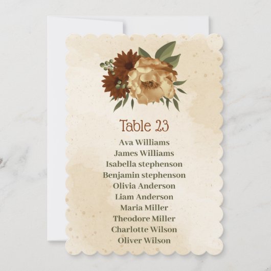 rustige terracotta florale kaart (Voorkant)