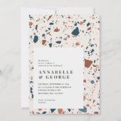 Rustige terrazzotypografie modern teracotta blauw (Voorkant)