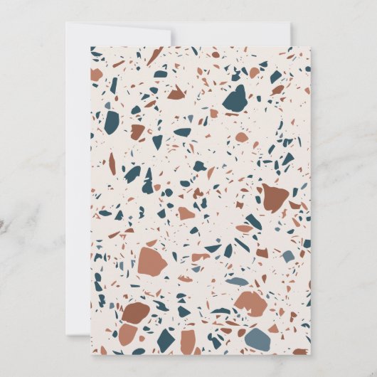 Rustige terrazzotypografie modern teracotta blauw (Achterkant)