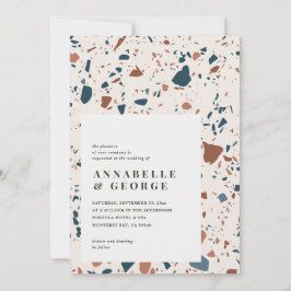 Rustige terrazzotypografie modern teracotta blauw