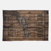 rustige texas star cowboy western land dubbel pist theedoek (Horizontaal)