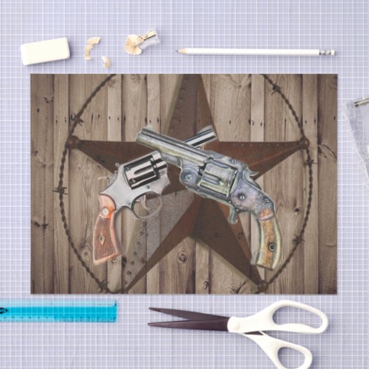 rustige texas ster cowboy westerne landpistolen tissuepapier (Craft)