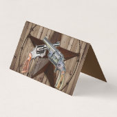 rustige texas ster cowboy westerne landpistolen visitekaartje (Achterkant)