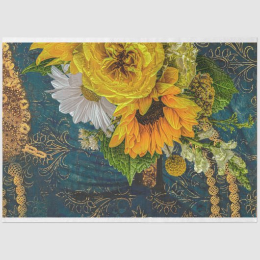 Rustige  textuur - ontkoppeling van zonnebloemen tissuepapier (Voorkant)