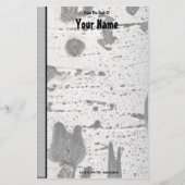 Rustige textuur White Quaking Aspen Bark Photograp Briefpapier (Voorkant)