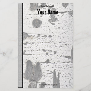 Rustige textuur White Quaking Aspen Bark Photograp Briefpapier