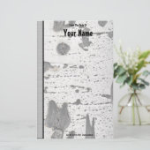 Rustige textuur White Quaking Aspen Bark Photograp Briefpapier (Staand voorkant)