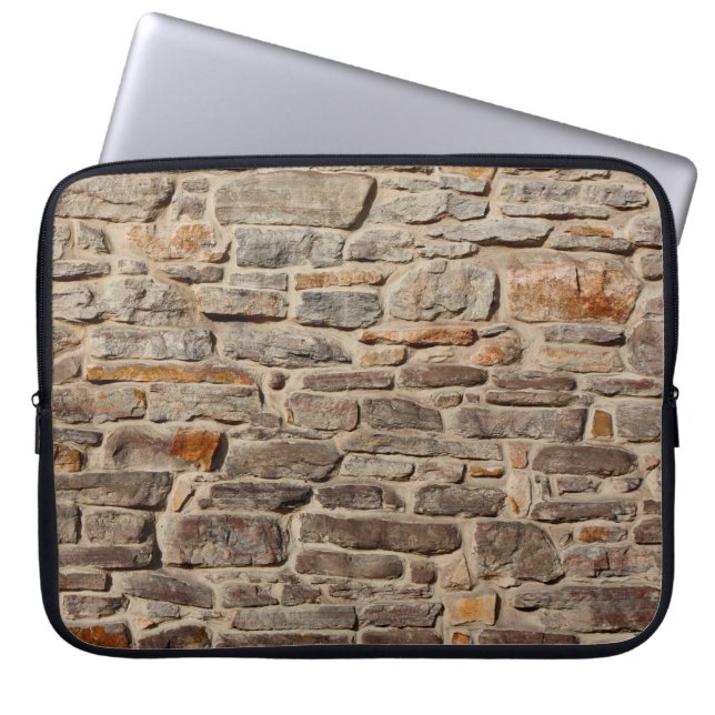 Rustige textuurachtergrond van steenwand laptop sleeve (Voorkant)