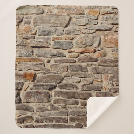 Rustige textuurachtergrond van steenwand sherpa deken (Voorkant)