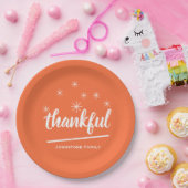 Rustige Thanksgiving Aangepaste naam Thankful Cute Papieren Bordje (Feest)