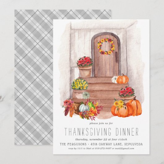 Rustige Thanksgiving binnenhuisinrichting Kaart (Voorkant / Achterkant)