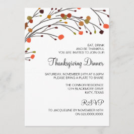 Rustige Thanksgiving Binnenste Herfst Uitnodiging