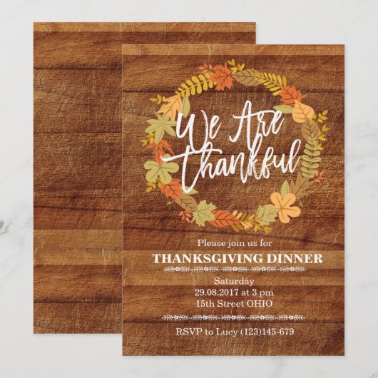 Rustige Thanksgiving Binnenuitnodiging Kaart (Voorkant / Achterkant)