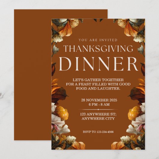 Rustige Thanksgiving Binnenuitnodiging Kaart (Voorkant / Achterkant)