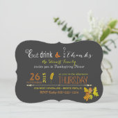 Rustige Thanksgiving-diner herfst krijtbord Kaart (Staand voorkant)