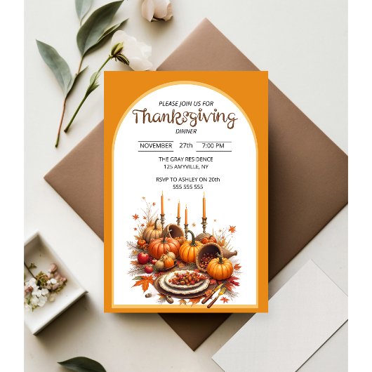 Rustige Thanksgiving-diner Kaart