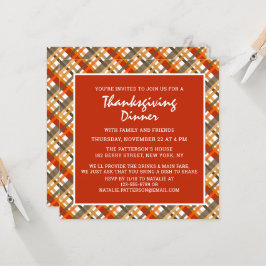 Rustige Thanksgiving diner-trilpatroon Kaart