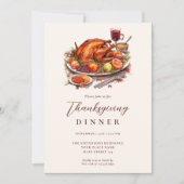 Rustige Thanksgiving-dinerkalkoen Kaart (Voorkant)