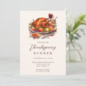 Rustige Thanksgiving-dinerkalkoen Kaart (Staand voorkant)