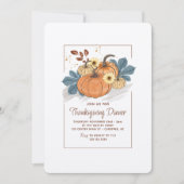Rustige Thanksgiving-dinerpompoen Kaart (Voorkant)