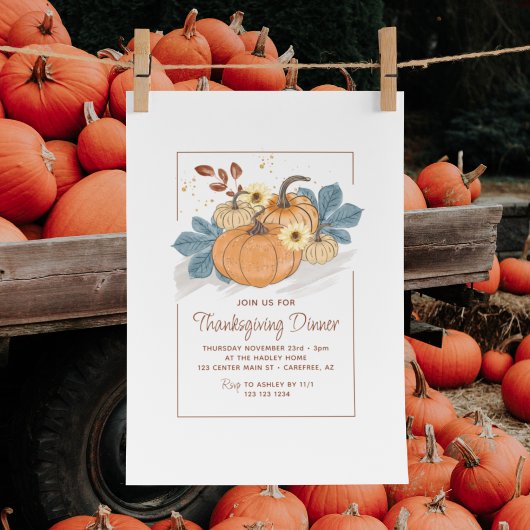Rustige Thanksgiving-dinerpompoen Kaart