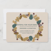 Rustige Thanksgiving Dinner Grateful Wreatparty Kaart (Voorkant)