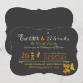 Rustige Thanksgiving herfst Chalkboard Kaart (Voorkant / Achterkant)