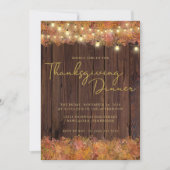 Rustige Thanksgiving herfst String Lights Wood Kaart (Voorkant)