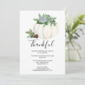 Rustige Thanksgiving Herfst Succulent Pumpkin Dinn Kaart (Staand voorkant)