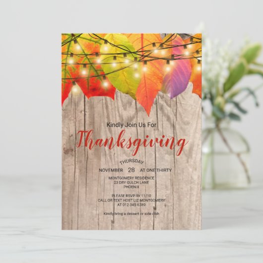 Rustige Thanksgiving in het najaar van de herfst v Kaart (Staand voorkant)