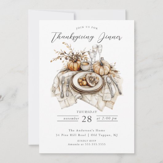 Rustige Thanksgiving Kaart (Voorkant)