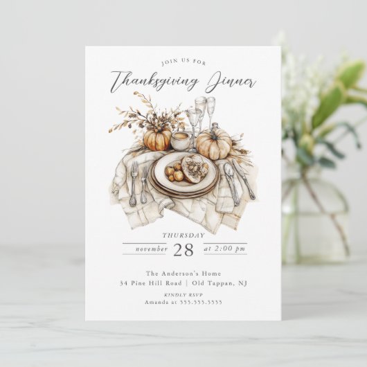 Rustige Thanksgiving Kaart (Staand voorkant)