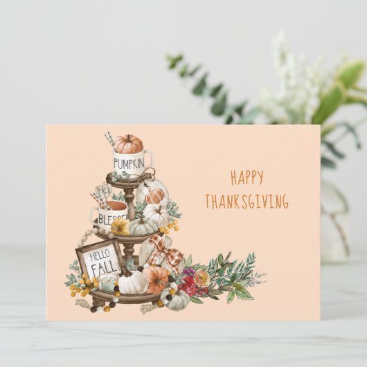 Rustige Thanksgiving Kaart (Staand voorkant)